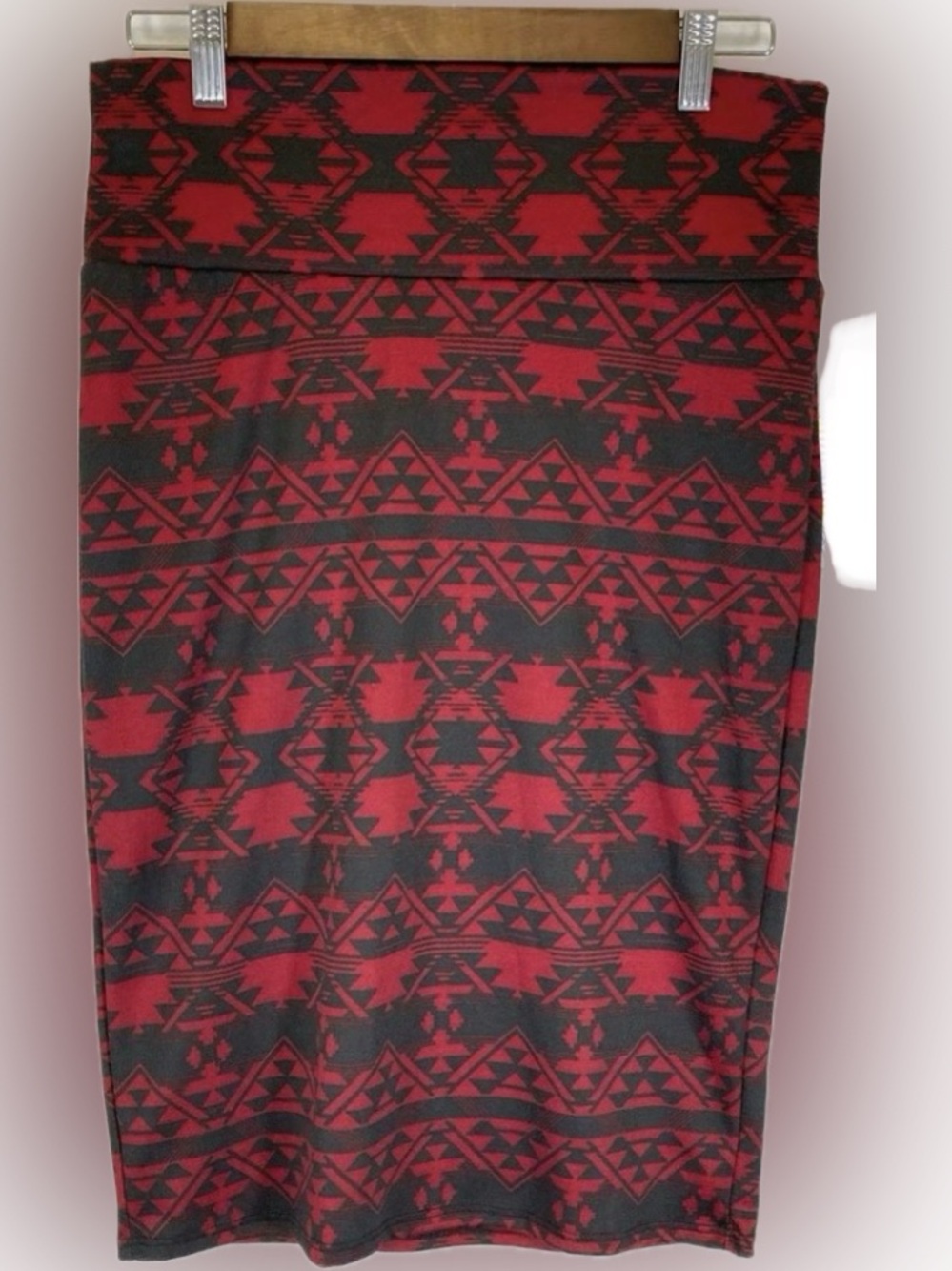 Lularoe Pencil Skirt - Red/Black - Size Small